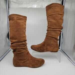 Ugg Boots 6 Brown Abilene Chestnut Knee High Slouchy Suede Boho Academia Flat